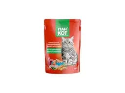 Вологий корм для кішок Пан Кот домашня птиця 100 г (4820111141012)