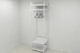 Шафа Гардероб Уні секція 2 серії Конект Ferrum-decor 220x60x50см Білий метал ДСП Білий 32 мм (FRD-104543)