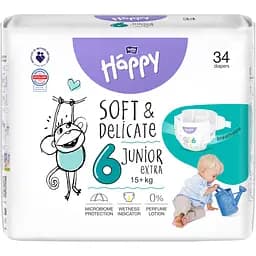 Подгузники детские одноразовые Bella Baby Happy Junior Extra 6 (15+) 34 шт.