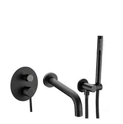 Смеситель для ванны VBI Milano black скрытого монтажа VBI-050107BL Черный матовый