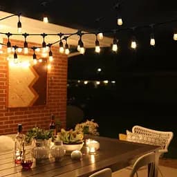 Вулична гірлянда з ретро лампами LED Edison 10 шт Solar на сонячній батареї, від мережі та зарядкою від мережі - мініатюра 2