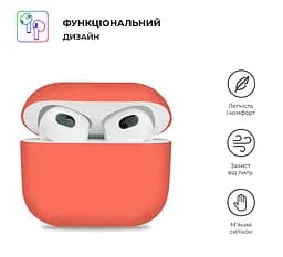 Силіконовий чохол для навушників Apple AirPods 3, Ultrathin Silicone Case, помаранчевий, захисний чохол, ультратонкий і легкий, захист від подряпин і пилу, м"який силікон, ArmorStandart (ARM60290) - мініатюра 2