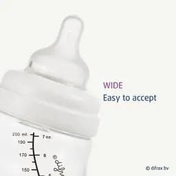 Скляна антиколікова пляшечка Difrax S-bottle Wide White з силіконовою соскою 310 мл (737FE White) - мініатюра 6