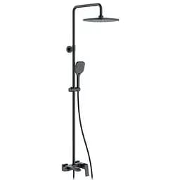 Душова система Gappo G2450 вилив - перемикач на лійку, 3-функції, Чорний матовий