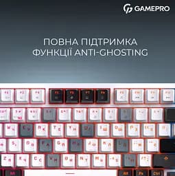 Клавиатура беспроводная игровая механическая GamePro MK-160-W Pro White-Black QLAB Orange Switches Hot-Swap - мініатюра 11