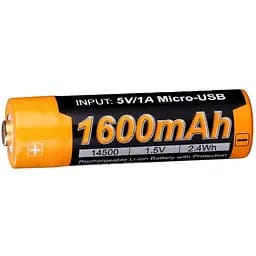Акумулятор Fenix ARB-L14-1600U 14500 micro usb зарядка - мініатюра 5