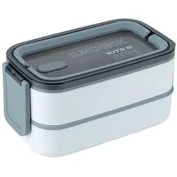 Ланч-бокс Kite двойной с наполнением 1400 мл белый (K23-183-1)