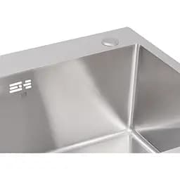 Мийка для кухні Lidz Handmade H7843 з двома чашами інтегрована 3.0/1.0 мм Brushed Steel (LDH7843BRU35387) - мініатюра 4