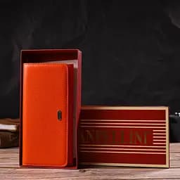 Великий жіночий гаманець із натуральної зернистої шкіри Canpellini 21710 помаранчевий - мініатюра 8