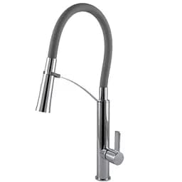 Змішувач для кухні TOPAZ MODERNO TMD-8817-H23-GR з гофро-гусаком і лійкою душ