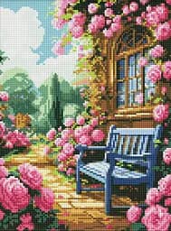 Набір з алмазною мозаїкою Квітковий сад Ideyka AMO8140, 30x40 см