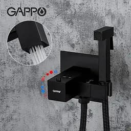 Набір гігієнічного душа прихованого монтажу Gappo G7207-60 із термостатом, чорний, Чорний матовий - мініатюра 4