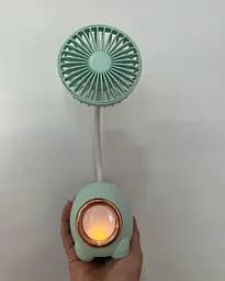 Вентилятор настольный, 24 см, свет, 2 режима, аккумулятор, USB-зарядка, 9.5x15.5x8 см (В ассортименте)