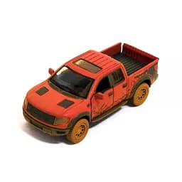 Машинка пікап Ford F-150 SVT Raptor-Supercrew Muddy Kinsmart KT5365WY інерційна, 1:46 Червоний