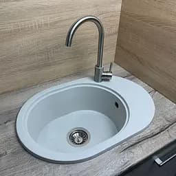 Кухонна мийка Adamant OVALE old stone 610x420x180 мм, з крилом 61 см - мініатюра 2