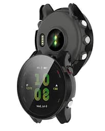 Чохол-накладка DK Пластик Gloss Скло Full Cover для Garmin Forerunner 255/255 Music 015821 Black - мініатюра 3
