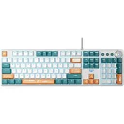 Клавіатура ігрова механічна Aula Mechanical F-2088 PRO Green-White, +10 keys Orange, KRGD Blue