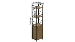 Етажерка 3/34 Ferrum-decor Серії Конект з тумбою 144x34x28 Чорний ДСП Артизан (FRD-104426) - мініатюра 3