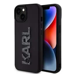 Чехол Karl Lagerfeld 3D Rubber Glitter Logo Karl для iPhOne 15 Black (57983116796)