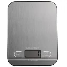 Ваги кухонні Liberton LKS-0714 Smart, Steel, до 5 кг, дисплей, синхронізація через Bluetooth, тарокомпенсація, автовідключення, індикатор перевантаження, батарейка: 3*ААА у комплекті