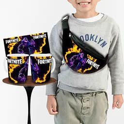 Набір: дитяча сумка-бананка+кружка  Фортнайт "Fortnite" 32х15см, бананка для хлопчика через плече на подарунок (00987)