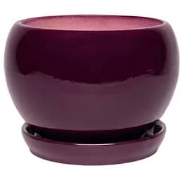 Керамічний горщик Nana Keramiks Шар 2.5 л глянець баклажан (shar-2-5-bak)