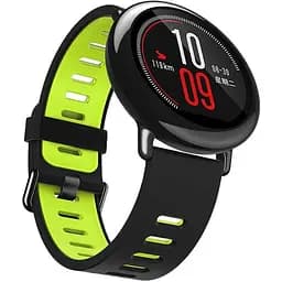 Ремінець силіконовий Tamister для годинника 22 мм чорний із зеленим