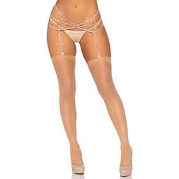 Пояс для панчіх Leg Avenue Rhinestone garterbelt Nude One Size