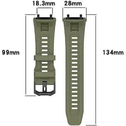 Ремінець DK для Xiaomi Amazfit T-Rex 3 Silicone Sport Band Classic (green) - мініатюра 4