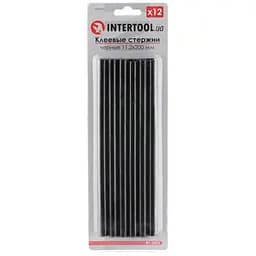 Клеєві стрижні універсальні Intertool 11.2 х 200 мм чорні (в упаковці 12 шт.)