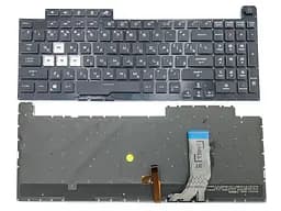 Клавіатура для ноутбука ASUS G731 G731GW G731GT G731GU G731GV (RU чорна з RGB підсвічуванням) Оригінал.