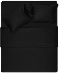 Простыня на резинке Mix&Match Premium 180x200+30см 100% хлопок сатин черный ARDESTO pbe0050601