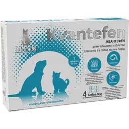 Таблетки антигельмінтні ModeS Kvantefen для котів та собак малих порід 4 шт.