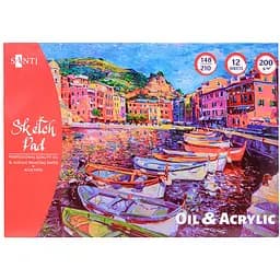 Альбом для ескізів Santi олійними та акриловими фарбами 200 г/м² А5 12 арк. (742549)