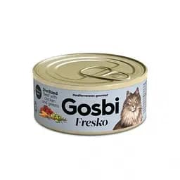 Вологий корм для стерилізованих кішок Gosbi Sterilized Beef, chicken & greens 70 г