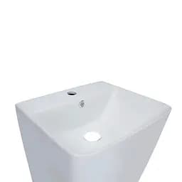 Умивальник підлоговий Qtap Tern 440x380x830 мм White + донний клапан PU02O, Білий - мініатюра 3