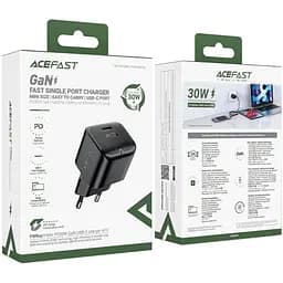 Зарядний пристрій Acefast 1xUSB-C 30W Gan A77 mini Fast Charger Black (6974316282662) - мініатюра 3