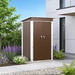 Хозблок-сарай металлический SS-03 с односкатной крышей 185х120х90 см Коричневый