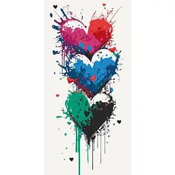 Картина за номерами Три серця 16518-AC 40х80 см