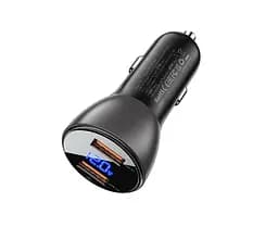 Автомобильное зарядное устройство для Acefast B7 2 USB QC PD 45 W с дисплеем черный