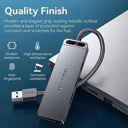 Хаб USB Vention3.0 -> 4xUSB-A 3.0 5Gbps Black (CHLBB-SCB) - мініатюра 2