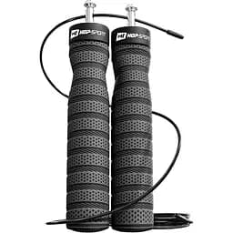 Скакалка Hop-Sport HS-P030JR с подшипниками и мягкой рукояткой серая