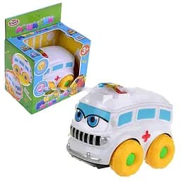 Музыкальная машинка Городские службы PlaySmart 7438 с подсветкой Белая скорая помощь