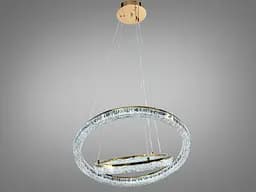 Сучасна підвісна LED люстра на 20 м2 Diasha 1712/600+400G, золото, 2 кільця, 70 W - мініатюра 4