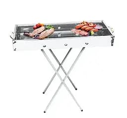 Переносний мангал барбекю гриль BARBECUE TRAY 770SS MD-008 70×30×70 см з решіткою, металевий портативний мангал