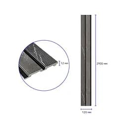 Рейка декоративна Wall Sticker PS 2900х120х12 мм Сірий мармур SW-00001751 - мініатюра 2