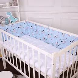 Сплошной бортик в кроватку MirSon Kids Time 20-0037 Cute blue zebra 30х180 см (2200009665547)