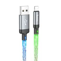 Кабель Hoco U112 светящийся провод USB to Lightning 1 м grey