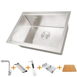 Комплект кухоннї мийки та змішувача з нержавіючої сталі NS-5742, Нержавіюча сталь