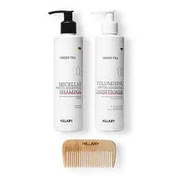 Комплексний набір для жирного типу волосся Green Tea Phyto-essential та гребінь для волосся Hillary